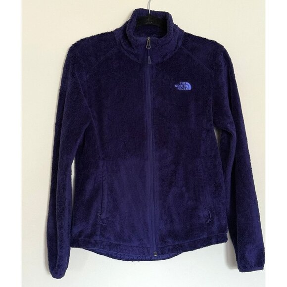 The North Face Logo Purple Fleece Full Zip High Neck Jacket Size Small Athleisur - Picture 1 of 7